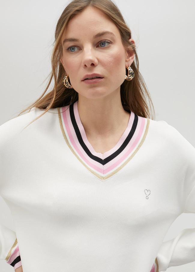 lola casademunt Jersey con detalle color Ofertas de temporada