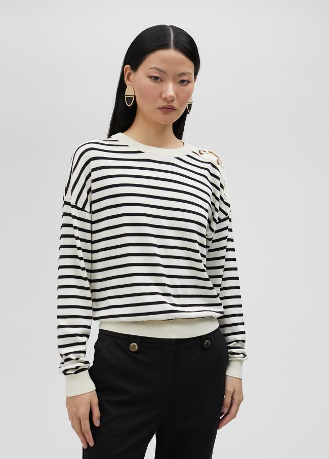 lola casademunt Jersey de rayas con detalle en hombro