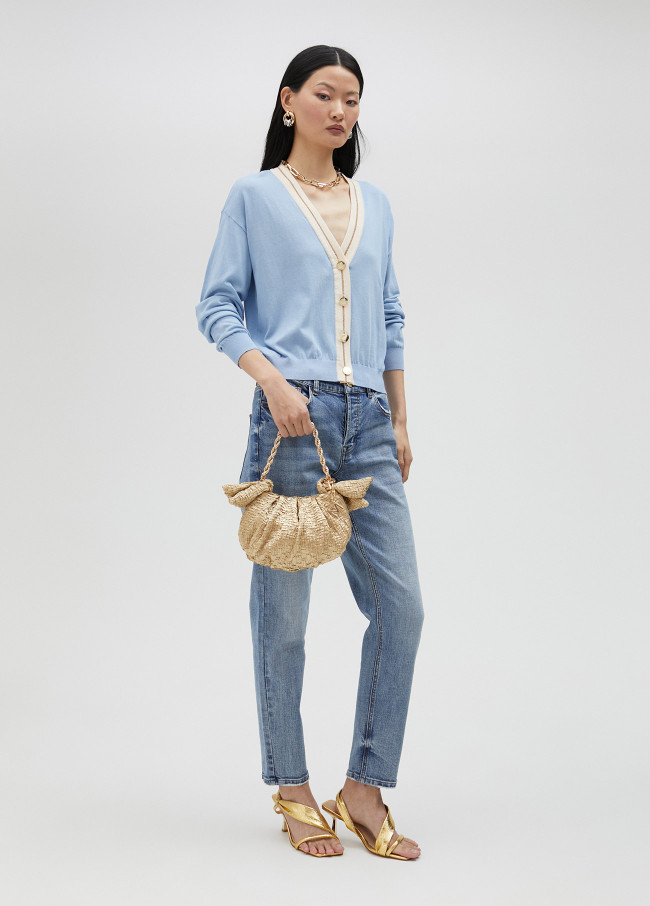 lola casademunt Cárdigan básico con contraste Outlet online