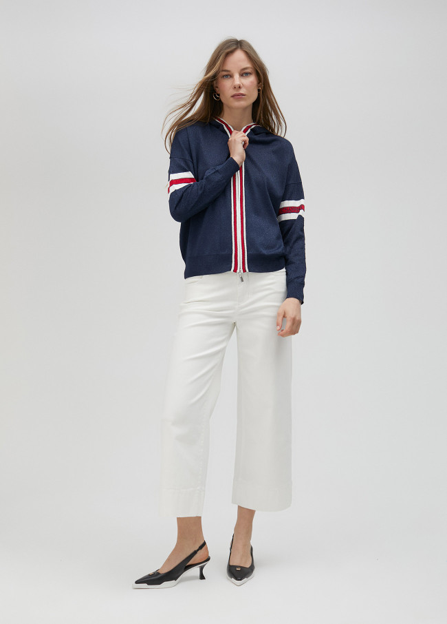 lola casademunt Sudadera de punto con raya deportiva Ofertas