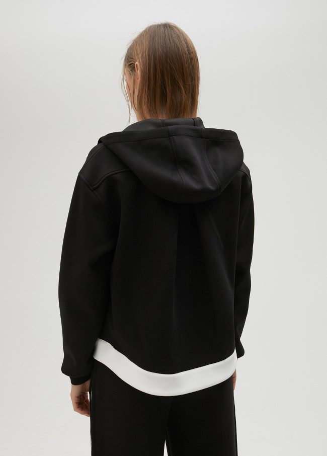 lola casademunt Sudadera bicolor con capucha Liquidación