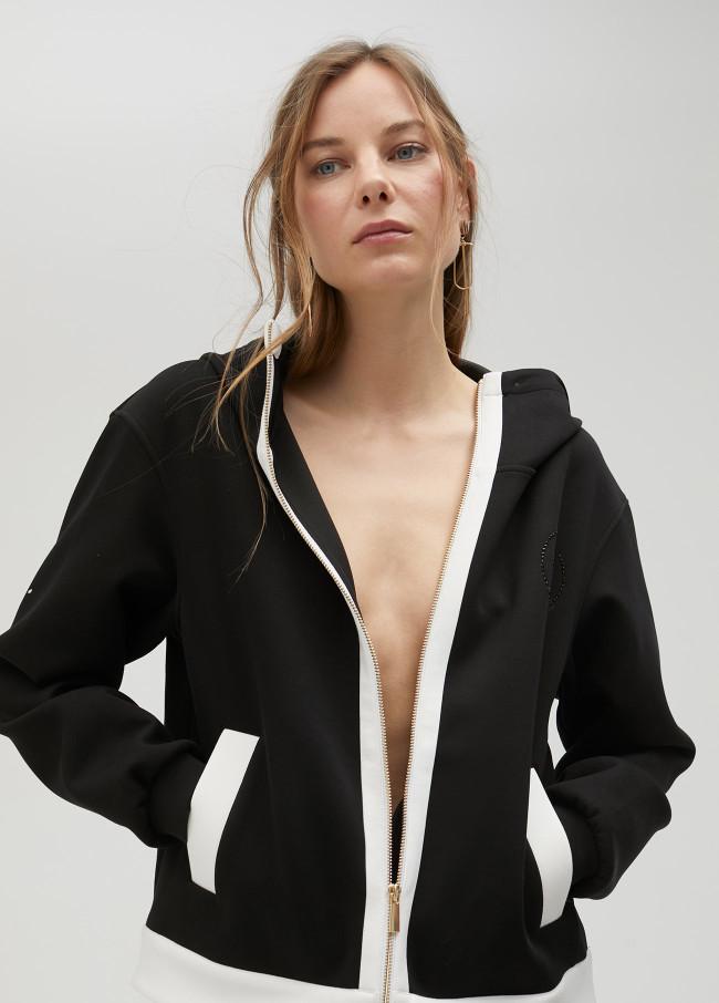 lola casademunt Sudadera bicolor con capucha Liquidación
