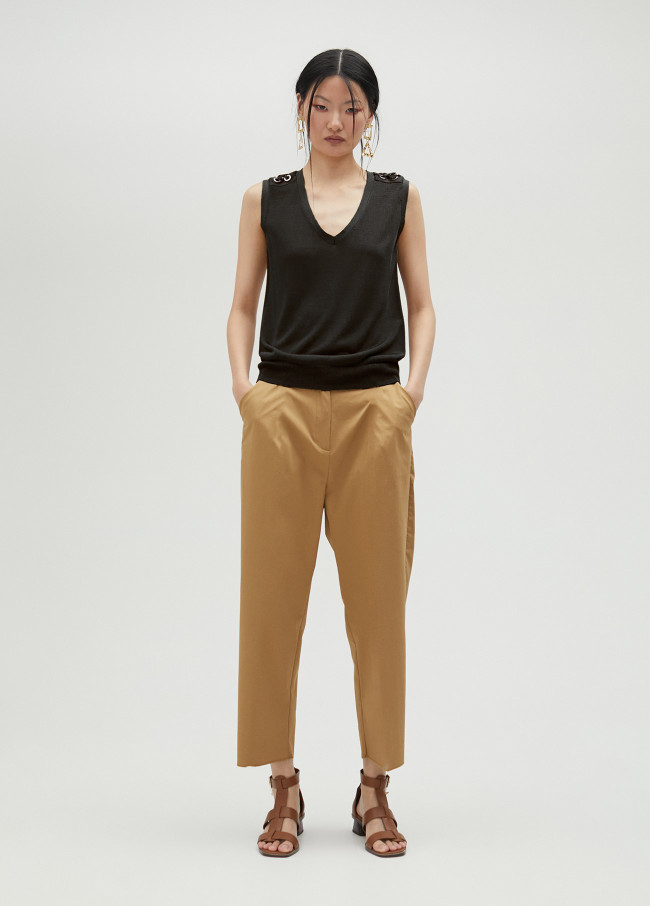 lola casademunt Top de punto detalle eyelets Precio de fábrica
