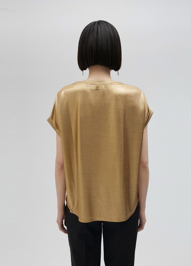 lola casademunt Camiseta dorada Superdescuento