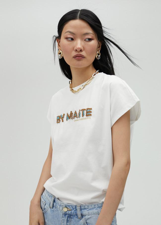 lola casademunt Camiseta blanca BY MAITE