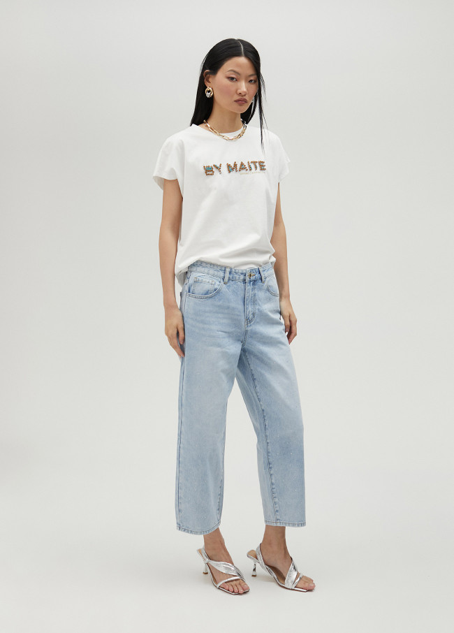lola casademunt Camiseta blanca BY MAITE Liquidación