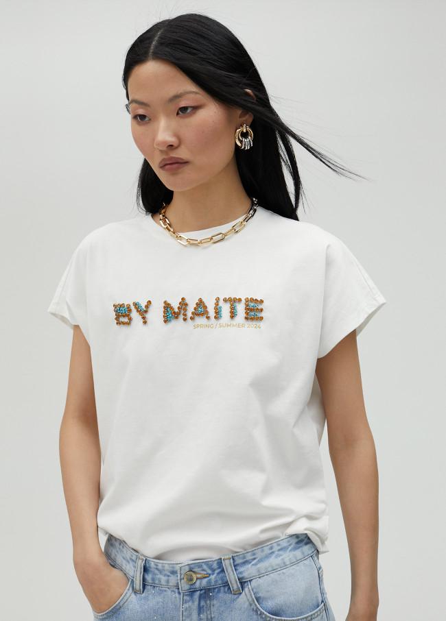 lola casademunt Camiseta blanca BY MAITE Liquidación