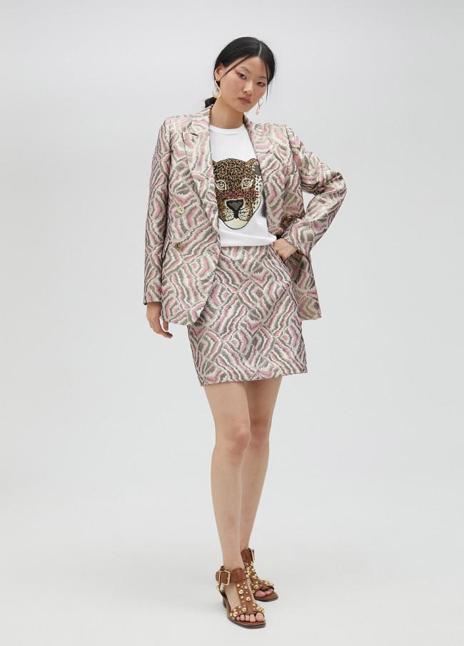 lola casademunt Camiseta león con pedrería Tienda de fábrica