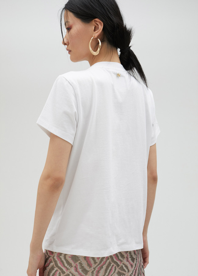 lola casademunt Camiseta león con pedrería Tienda de fábrica