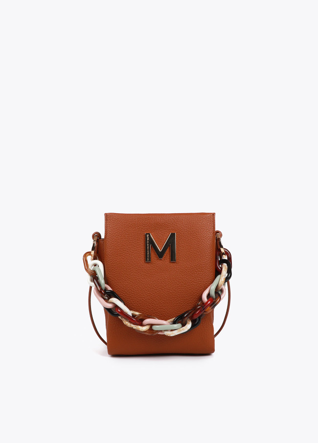lola casademunt Bolso bandolera efecto piel con asa multicolor