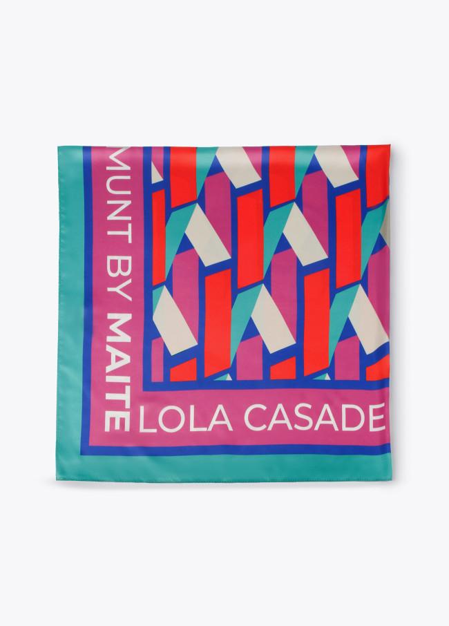 lola casademunt Pañuelo satinado estampado geométrico En oferta