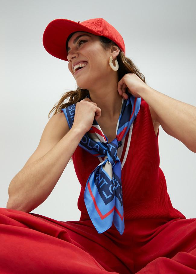 lola casademunt Pañuelo satinado rayas colores Libre de impuestos