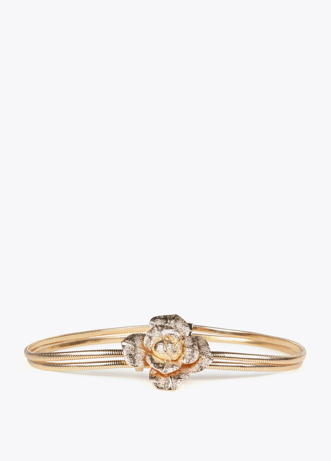 lola casademunt Cinturón metal elástico con flor Ofertas de temporada