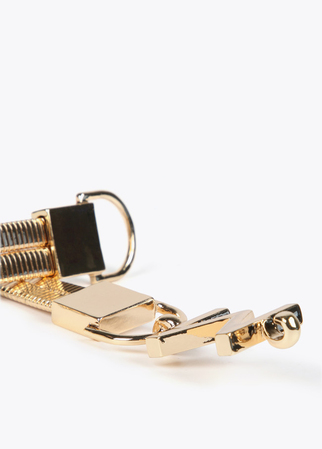 lola casademunt Cinturón elástico metalizado M Ofertas especiales