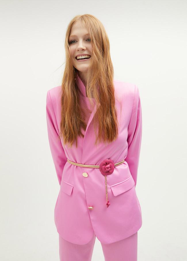 lola casademunt Cinturón metal elástico flores efecto piel Devoluciones gratuitas