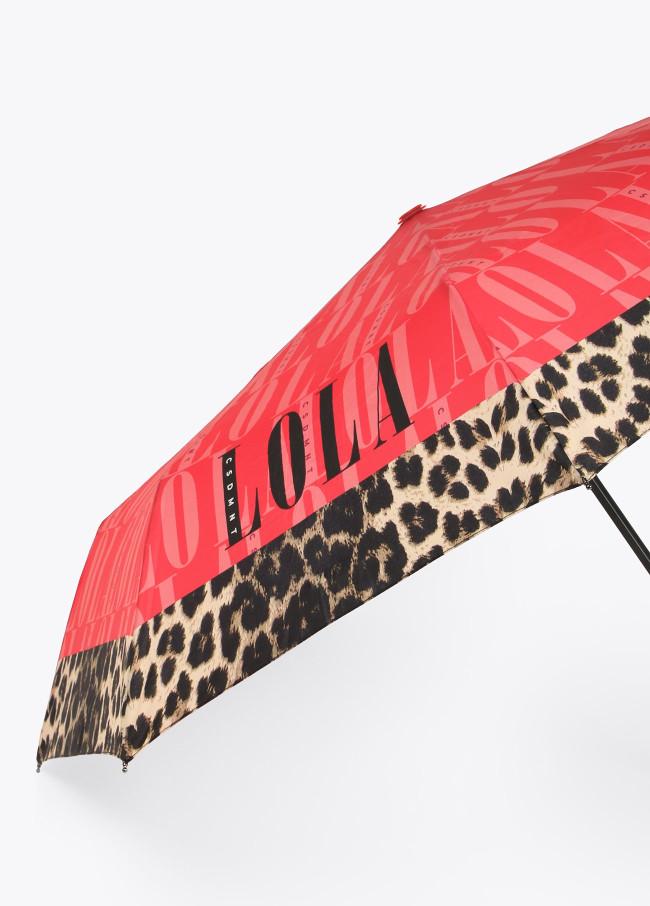 lola casademunt Paraguas logotipado y estampado animal Tienda