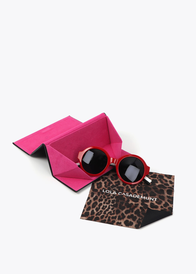 lola casademunt Gafa redonda combinada en color rojo Precio de fábrica