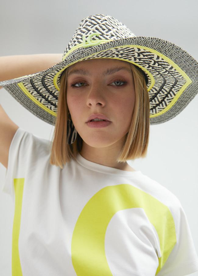 lola casademunt Sombrero floppy efecto rafia multicolor En oferta