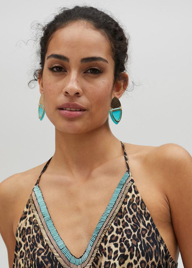 lola casademunt Pendientes doble pieza metal Outlet