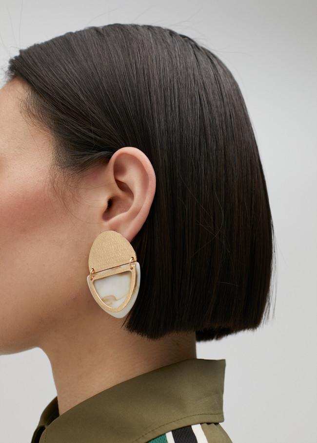 lola casademunt Pendientes doble pieza metal Outlet online