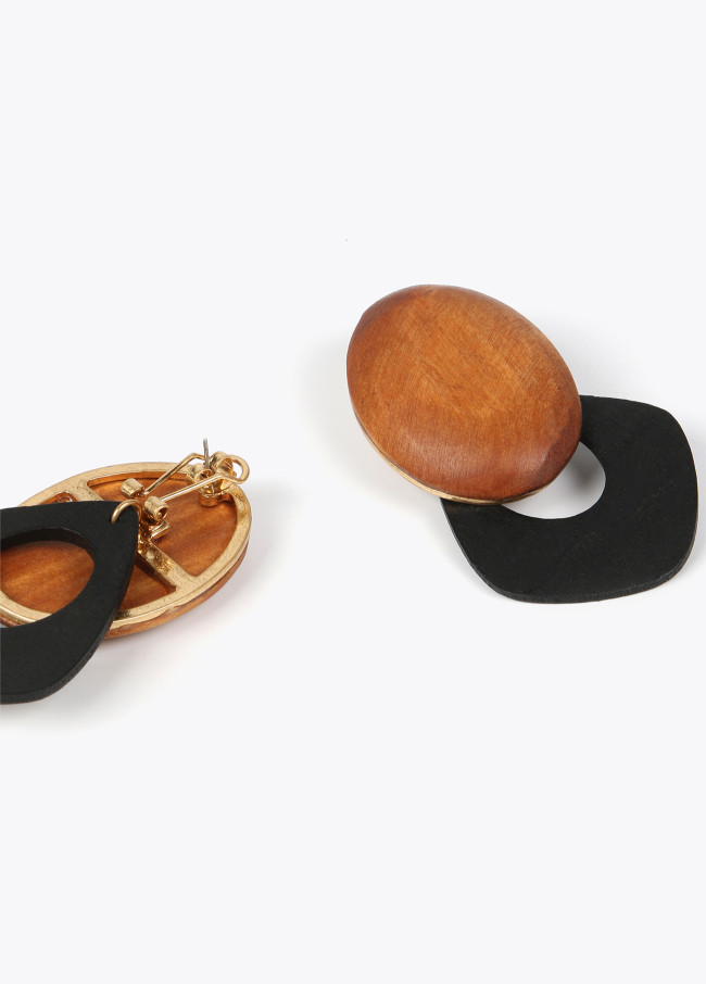 lola casademunt Pendientes madera bicolor Rebajas