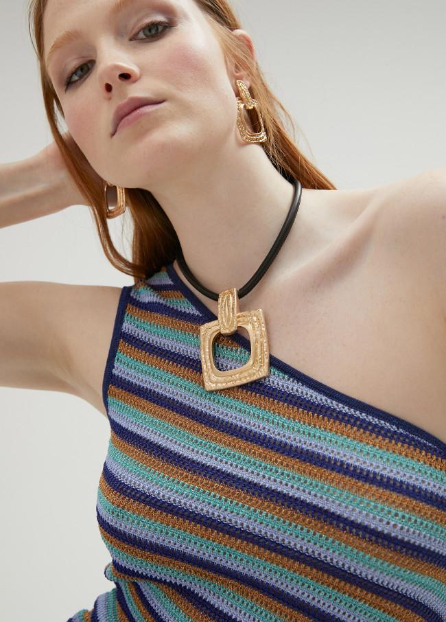 lola casademunt Collar con cuadrado textura Gran oferta