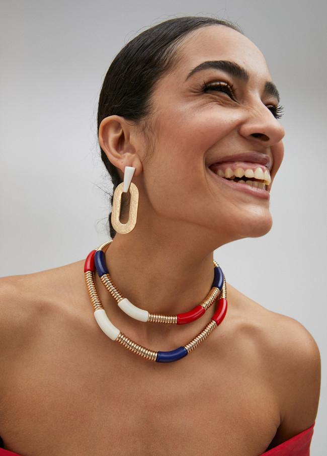 lola casademunt Collar doble con piezas acrílicas Tienda