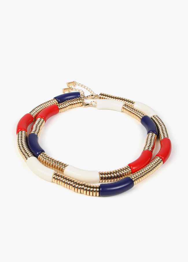 lola casademunt Collar doble con piezas acrílicas Tienda