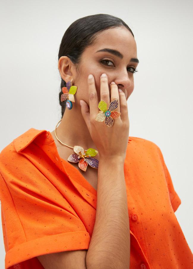 lola casademunt Anillo elástico orquídea Envío internacional gratuito