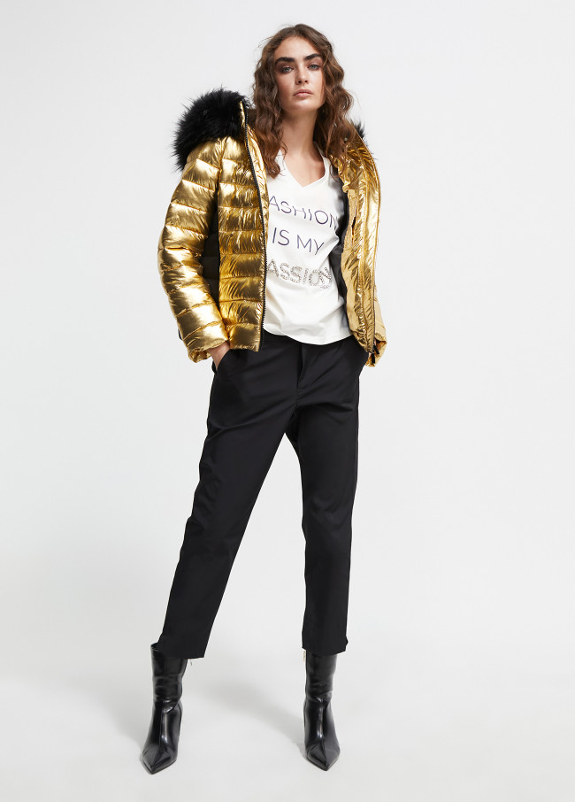 lola casademunt Chaqueta acolchada metalizada Ahorra y exporta