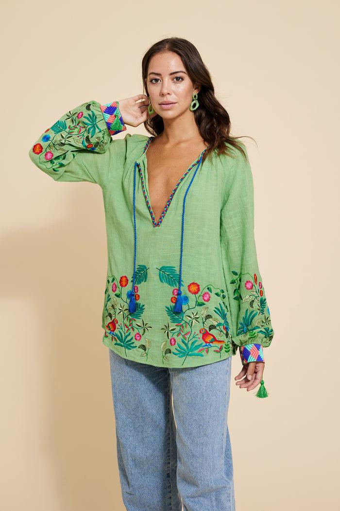 luna llena Blusa Bordada Barbara BR35 – Luna Llena