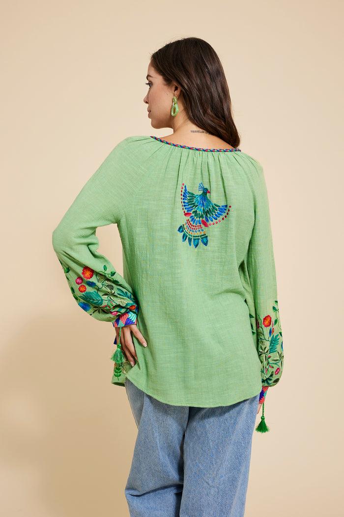 luna llena Blusa Bordada Barbara BR35 – Luna Llena Tienda
