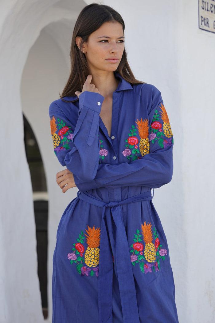 luna llena Vestido camisero Miami Colección Ananas PI808 – Luna Llena Ventas relámpago