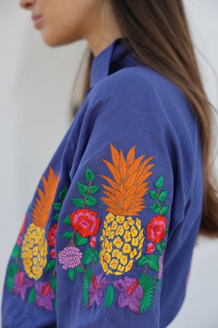 luna llena Vestido camisero Miami Colección Ananas PI808 – Luna Llena Ventas relámpago