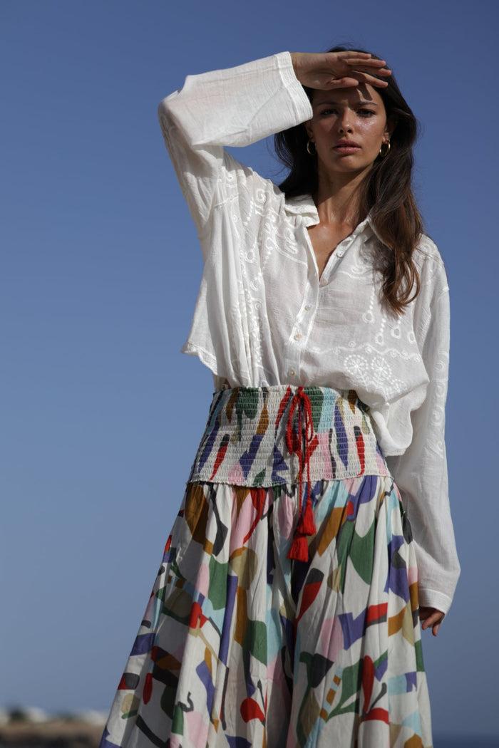 luna llena Blusa blanca bordada Alba CR17 – Luna Llena