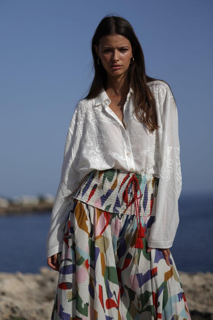 luna llena Blusa blanca bordada Alba CR17 – Luna Llena Rebajas online