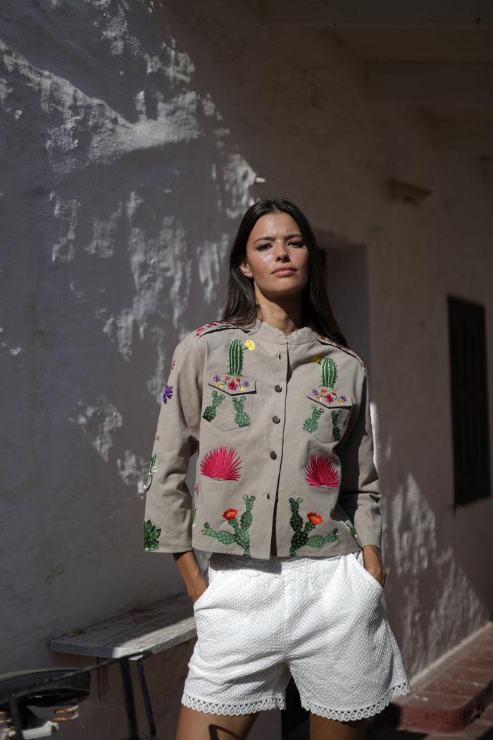 luna llena Chaqueta bordada Cactus CA3 – Luna Llena Último día