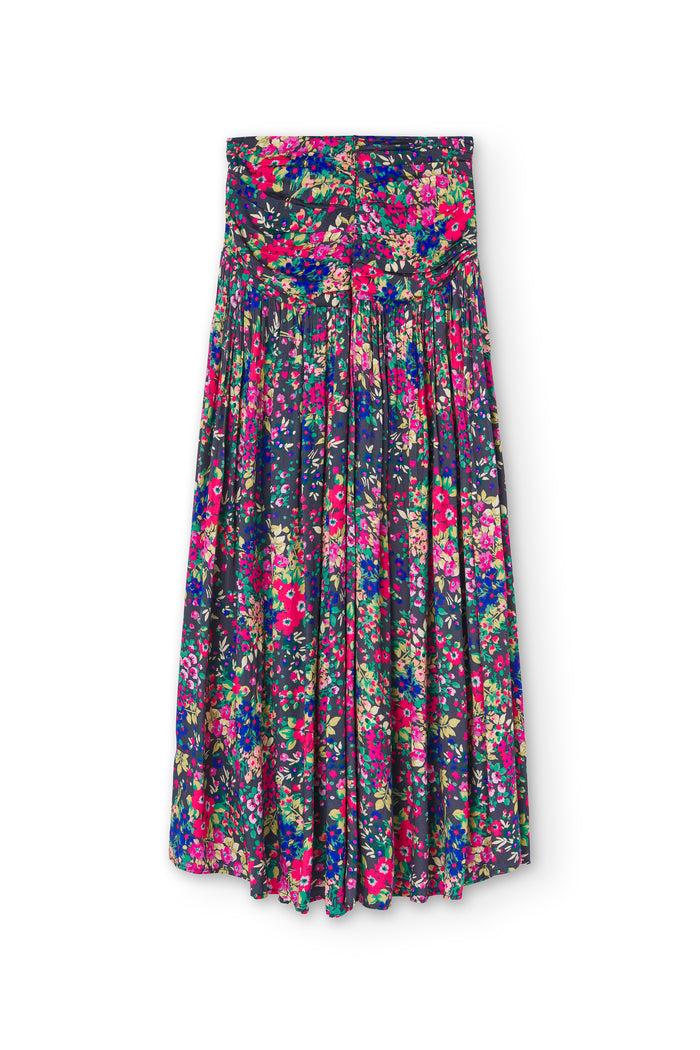 luna llena Falda larga multicolor Estampado Multiflower AL320 – Luna Llena 2025