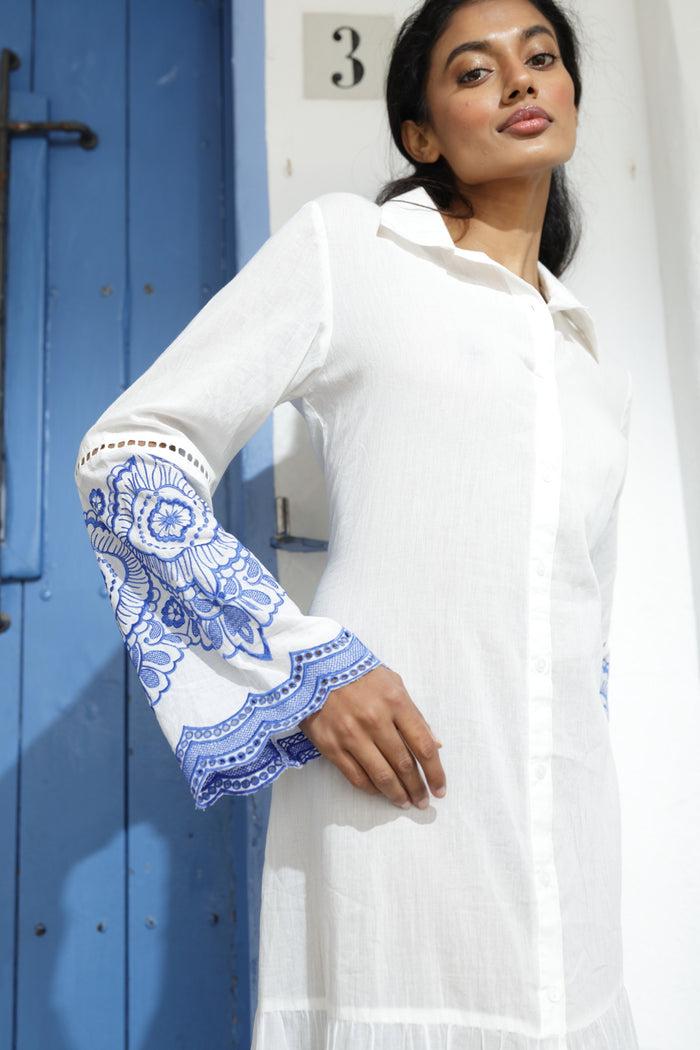 luna llena Vestido camisero DÉMETER AZ19 – Luna Llena Venta caliente