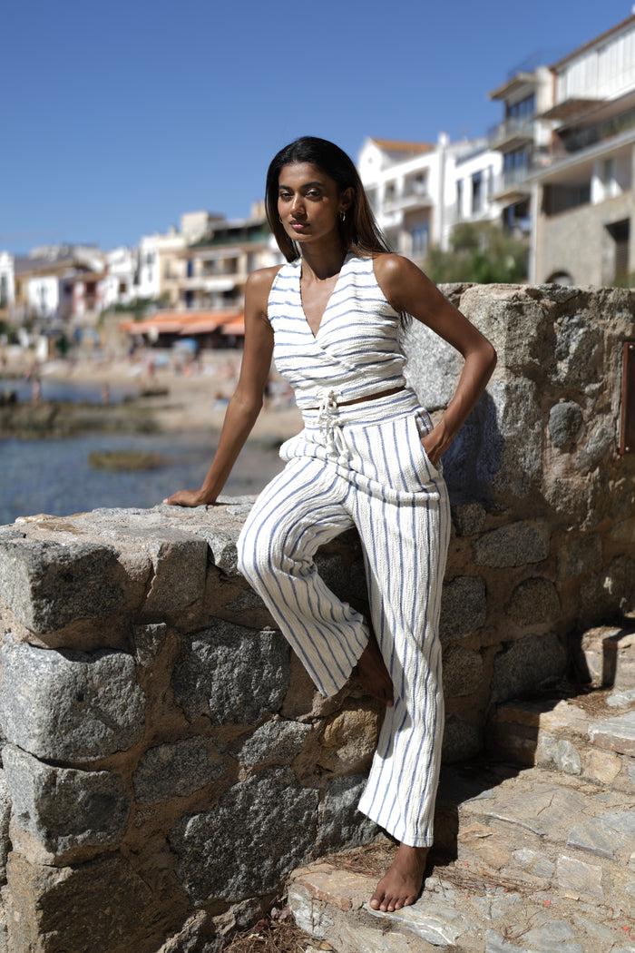 luna llena Pantalón estampado de verano rayas mujer Luna LLena – Luna Llena Envío internacional gratuito