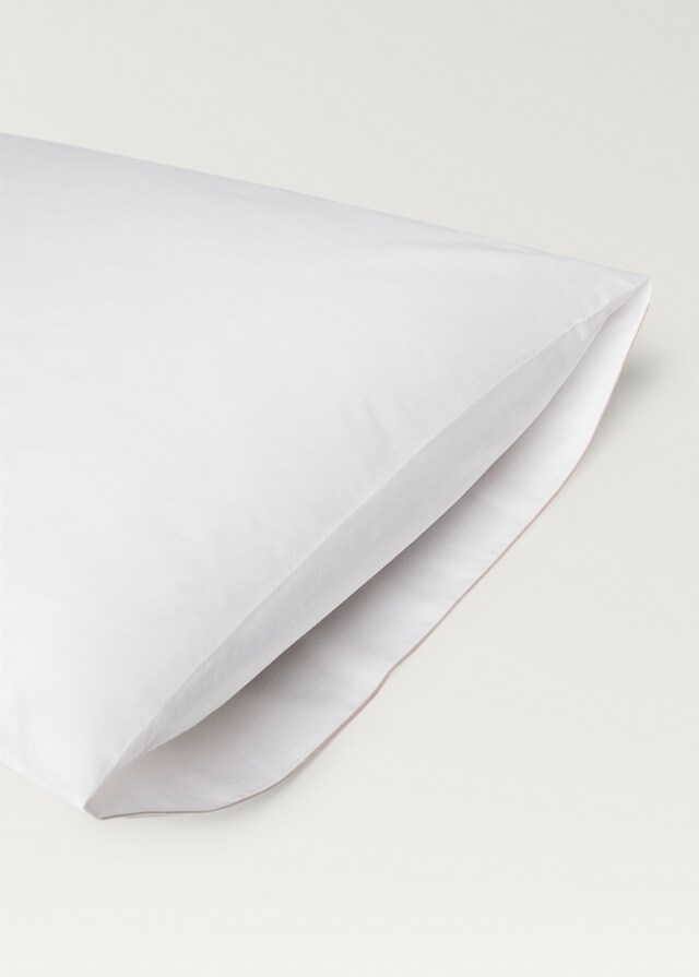 mango Funda almohada algodón percal doble overlock 50x75 cm mango Funda almohada algodón percal doble overlock 50x75 cm