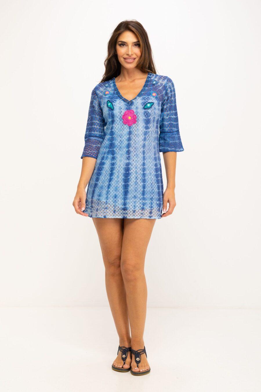 peace&love by calao VESTIDO TIE DYE EN TEJIDO CALADO TIPO CROCHET Limitado a 3 días