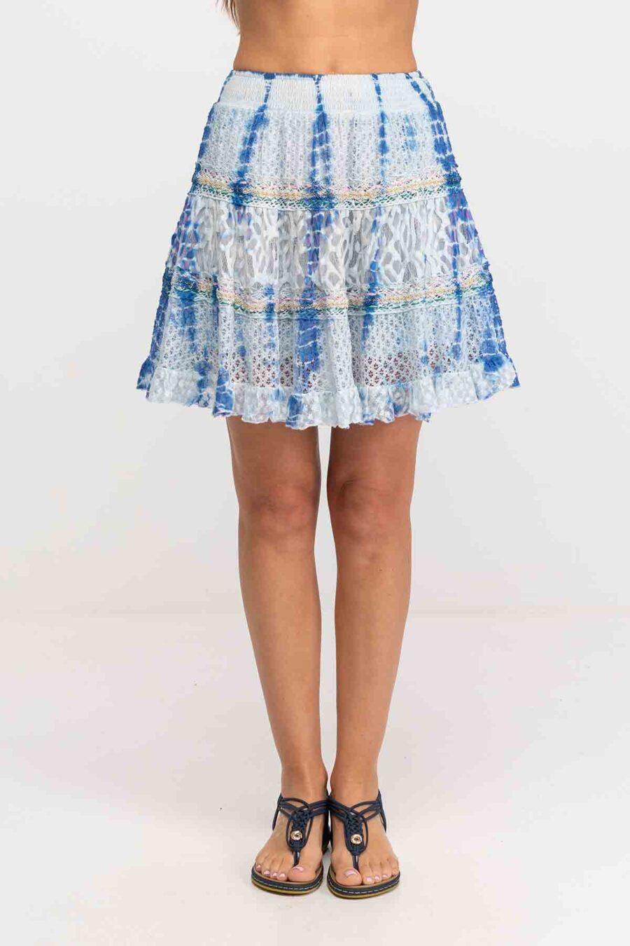 peace&love by calao FALDA MINI TIE DYE EN TEJIDO CALADO Precios de Black Friday