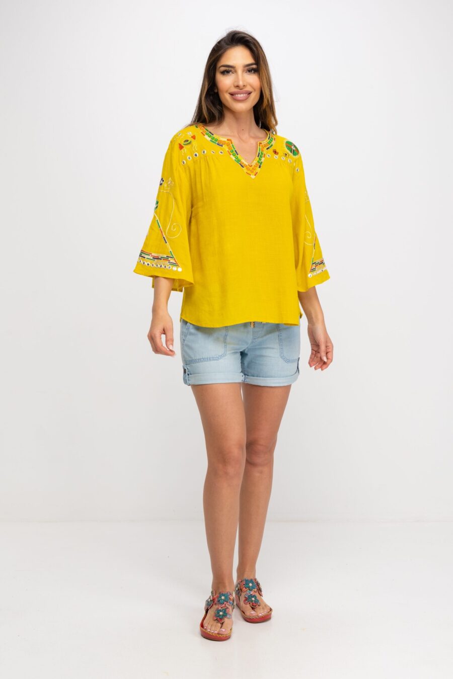 peace&love by calao BLUSA DE CUELLO PICO Y ESTILO OVERSIZE PR9011B Descuento