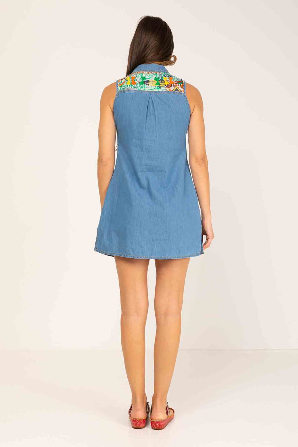 peace&love by calao VESTIDO DENIM ESTILO CAMISERO SIN MANGAS Tienda