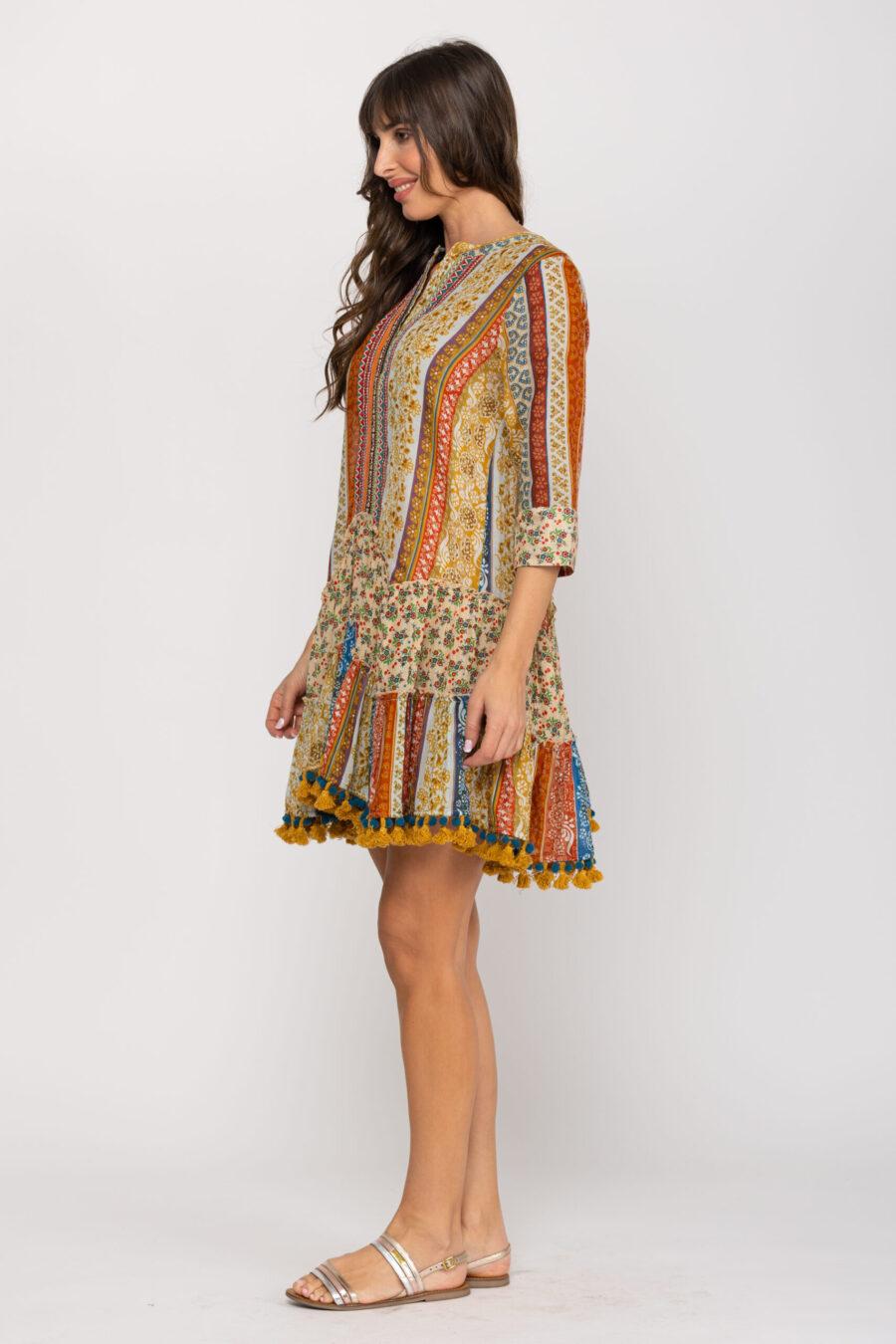 peace&love by calao VESTIDO DE ESTAMPADO PATCHWORK Precio de fábrica