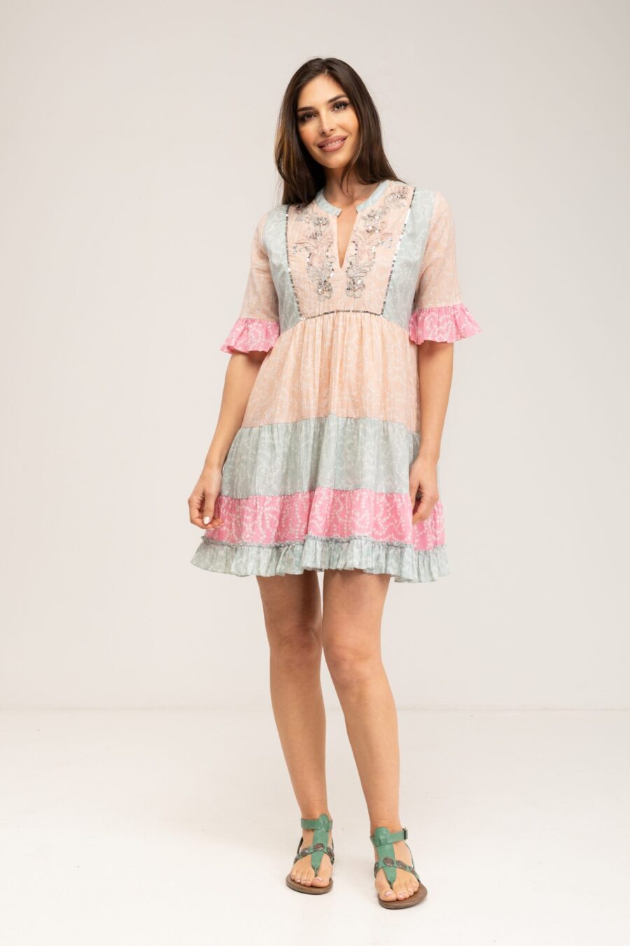 peace&love by calao VESTIDO CORTO ESTAMPADO BOHO LOOK Promoción por tiempo limitado