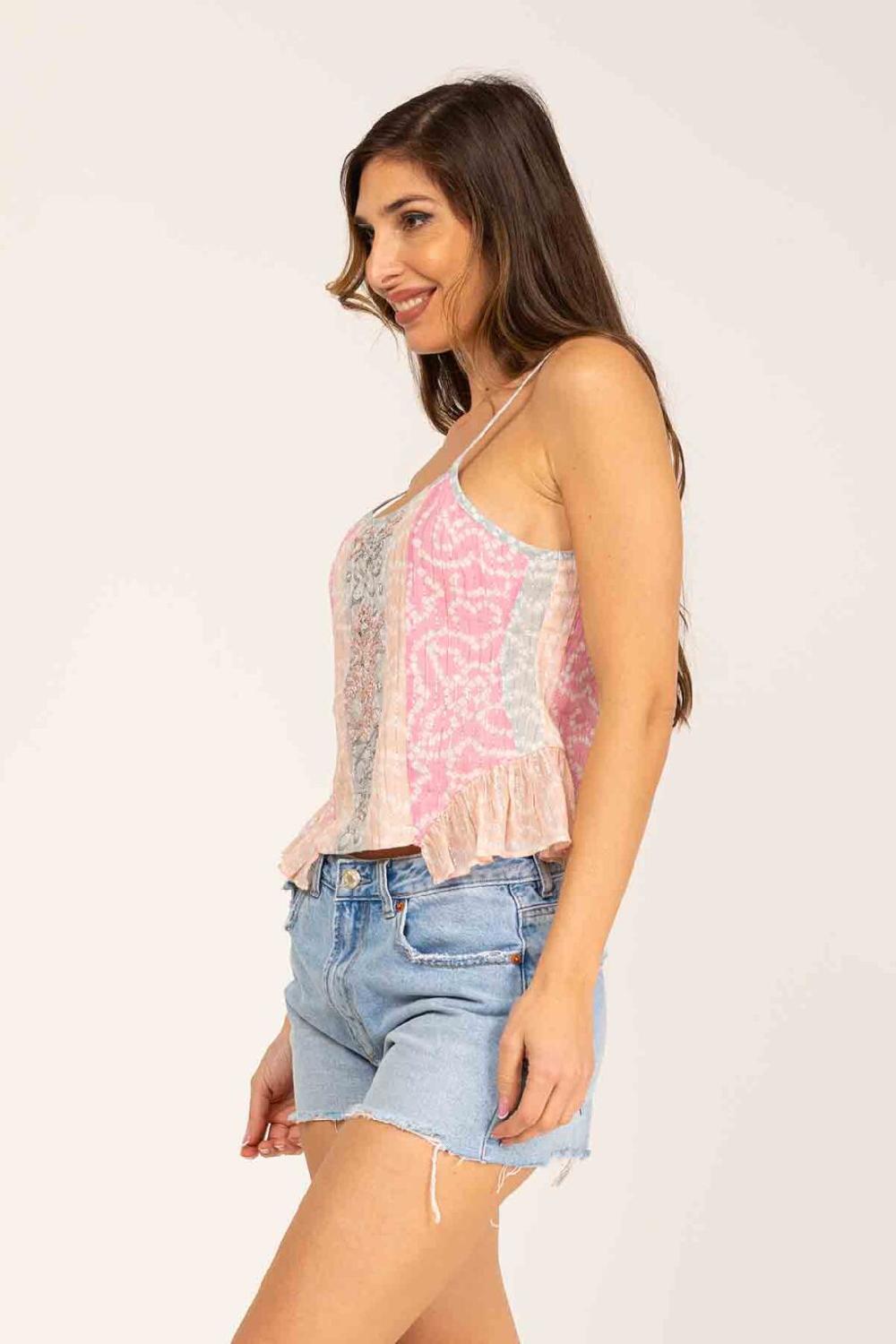 peace&love by calao TOP ESTAMPADO CON MEZCLA DE COLORES Tienda de fábrica