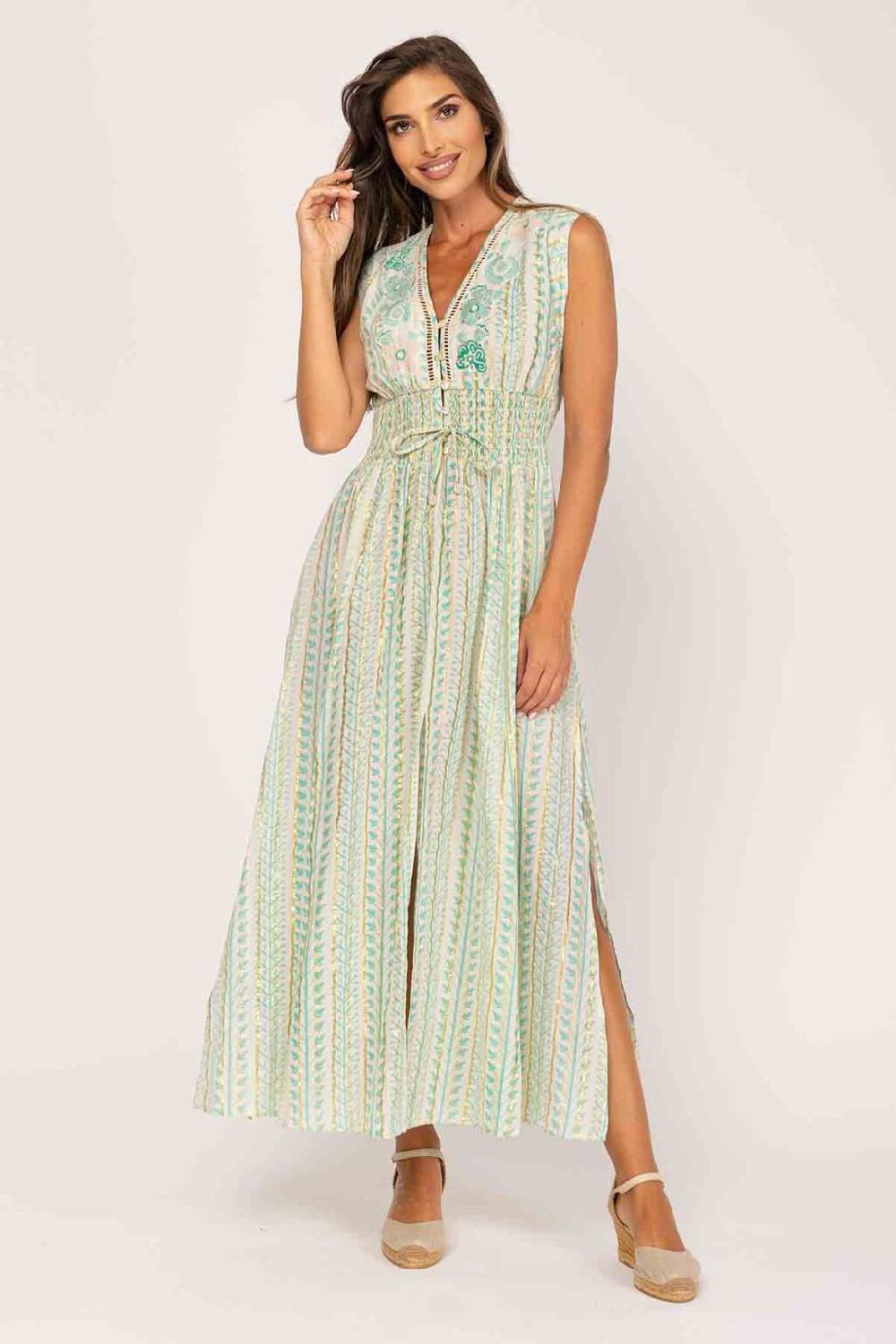 peace&love by calao VESTIDO LARGO CUELLO V Precios de Black Friday