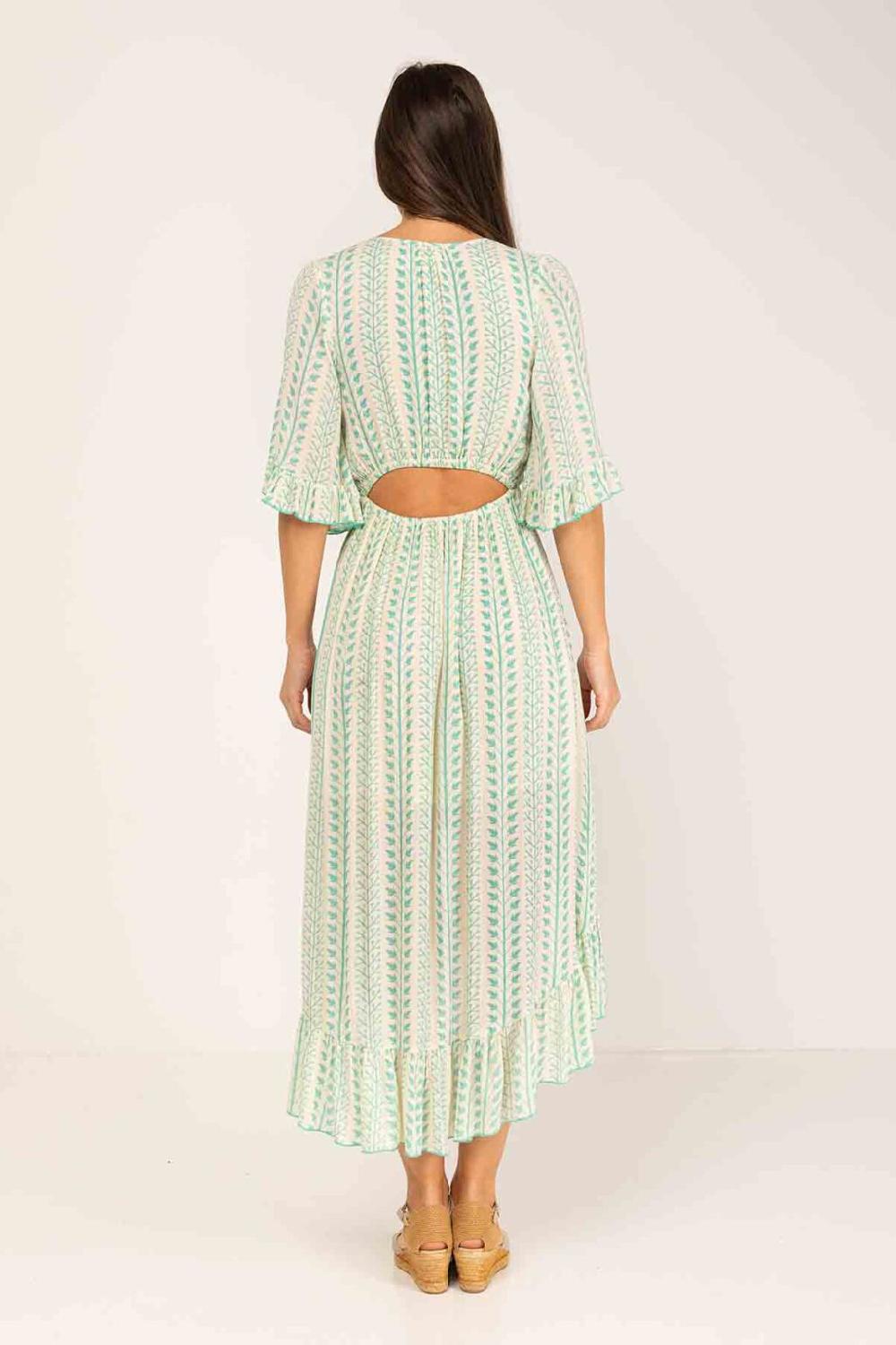 peace&love by calao VESTIDO ESTAMPADO MEDIA PIERNA CUELLO EN V En oferta